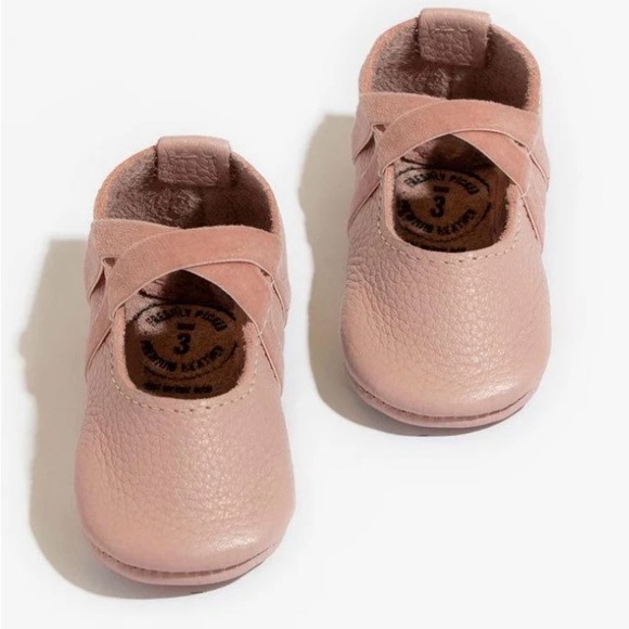 Soft Pink Baby Moccasins - Picture 1 of 6